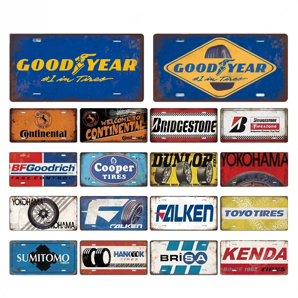 Tire Brand Vintage Metal Poste - Auto Repair Shop Signs บทวิจารณ์และราคา