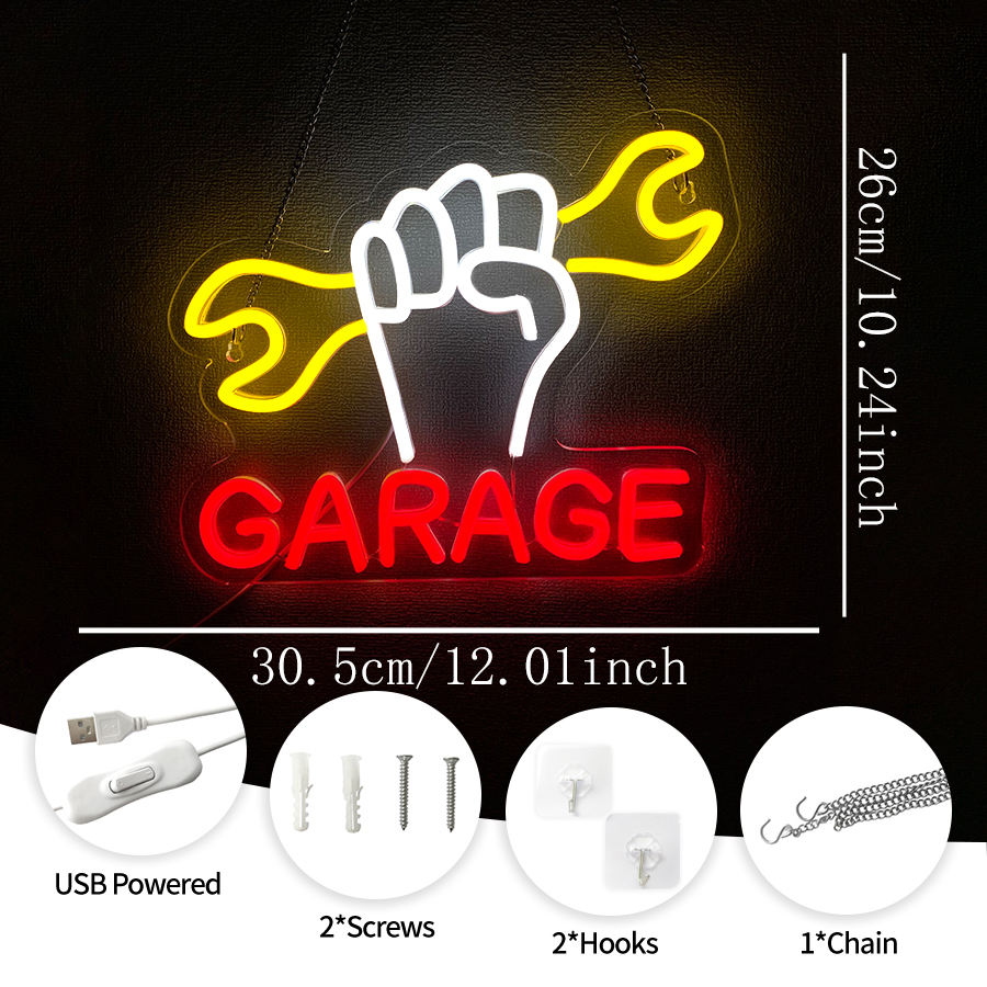 Garage Led Neon Sign, Wrench T - Auto Repair Shop Signs บทวิจารณ์และราคา