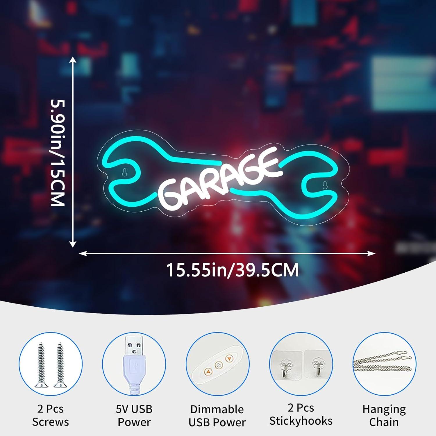 Garage Neon Sign USB Powered L - Auto Repair Shop Signs บทวิจารณ์และราคา