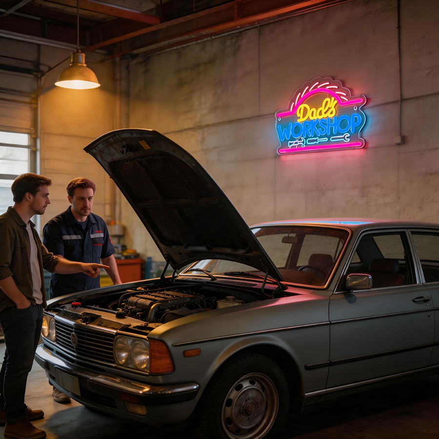 Dad'S Workshop Neon Sign For W - Auto Repair Shop Signs บทวิจารณ์และราคา