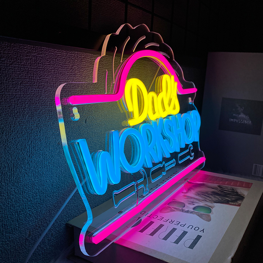 Dad'S Workshop Neon Sign For W - Auto Repair Shop Signs บทวิจารณ์และราคา