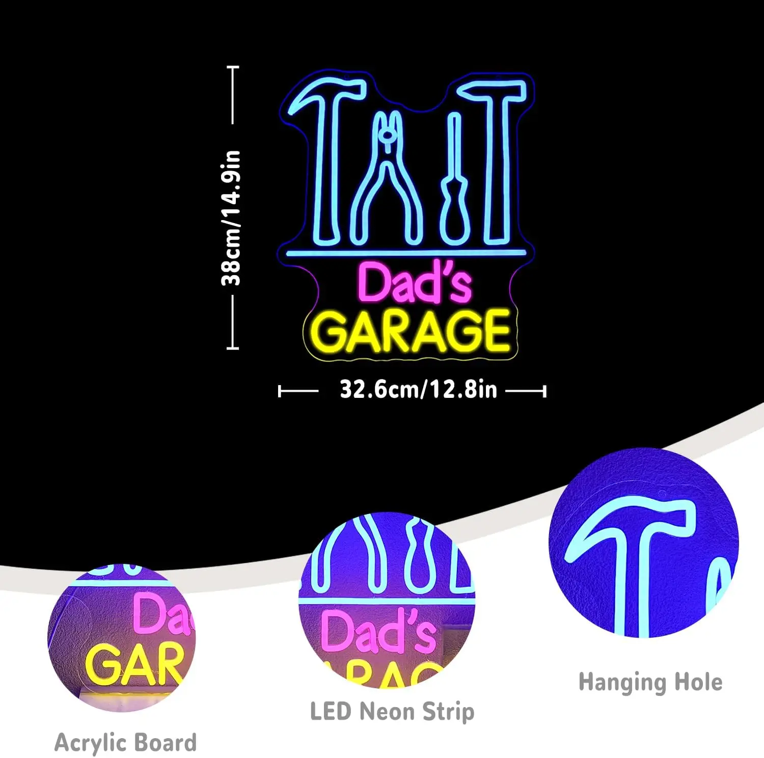 Dad's Garage Neon Sign USB Pow - Auto Repair Shop Signs บทวิจารณ์และราคา