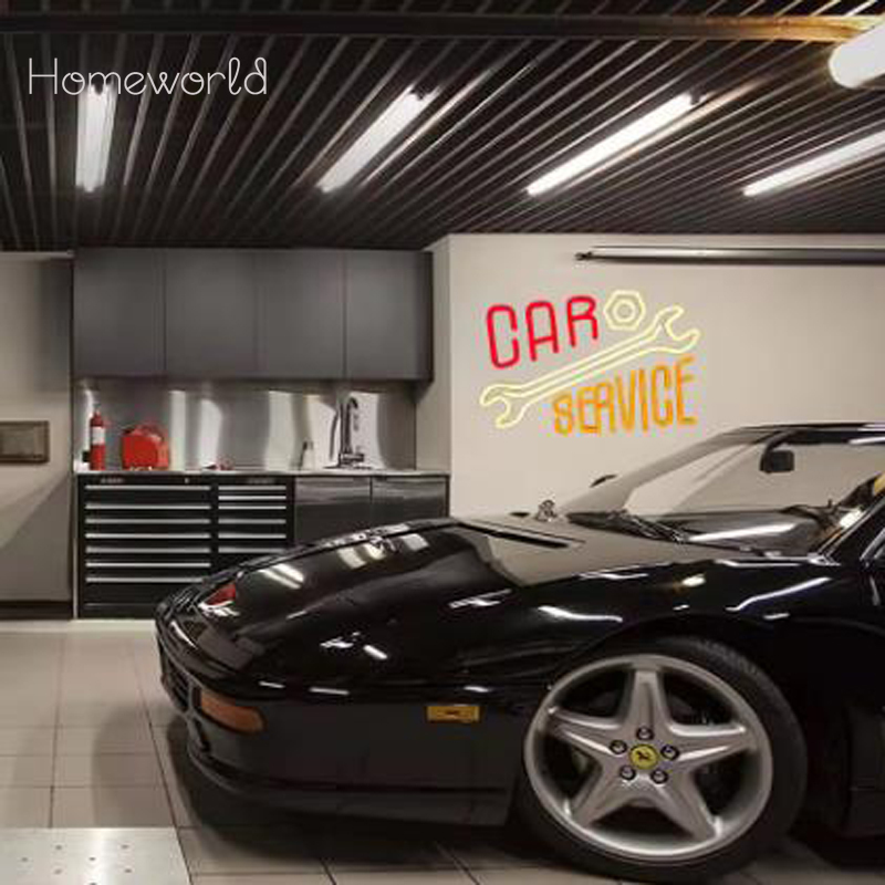 Car Service Neon Sign  Warm Wh - Auto Repair Shop Signs บทวิจารณ์และราคา