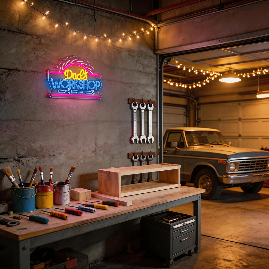 Dad'S Workshop Led Neon Sign,  - Auto Repair Shop Signs บทวิจารณ์และราคา
