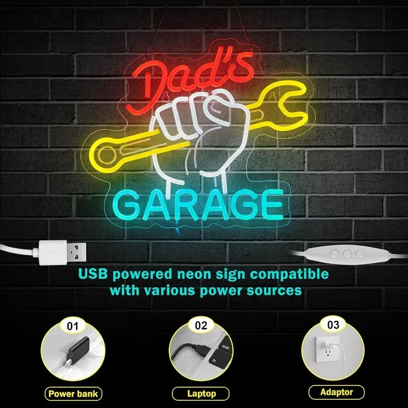Wrench Neon Sign For Wall Deco - Auto Repair Shop Signs บทวิจารณ์และราคา