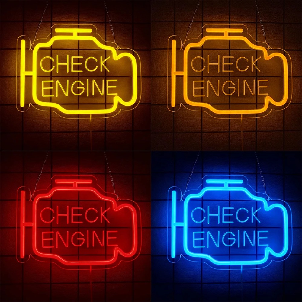 'CHECK ENGINE' Neon Sign, LED  - Auto Repair Shop Signs บทวิจารณ์และราคา